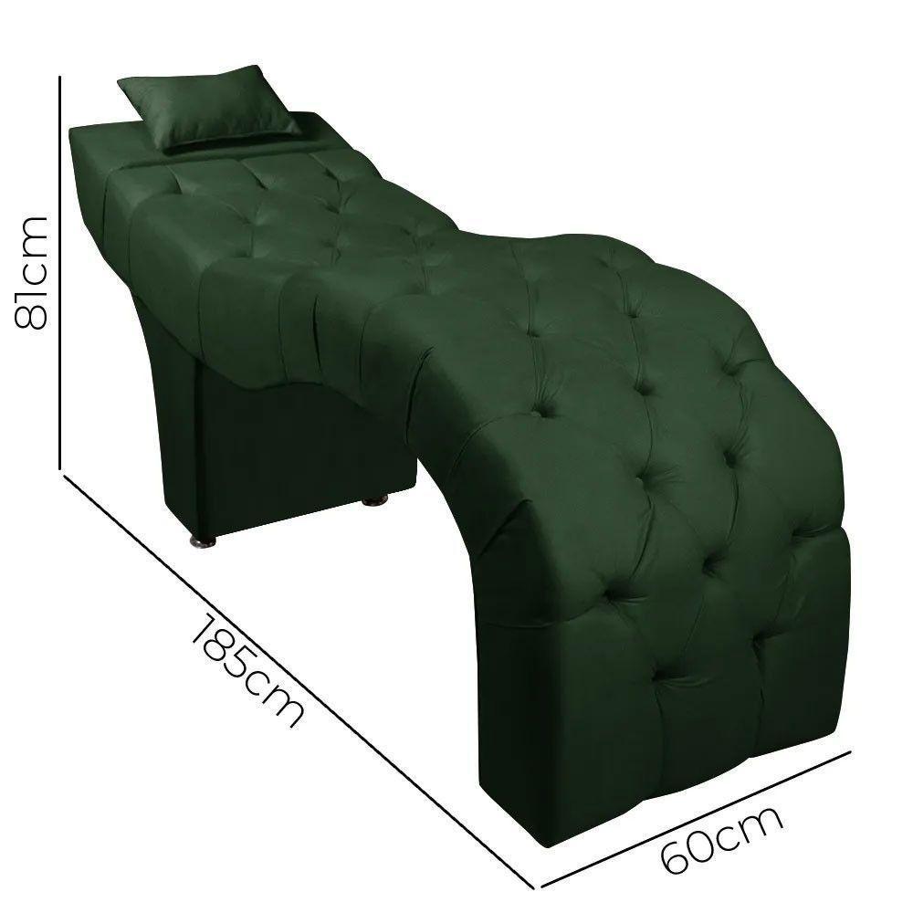 Maca Estofada Para Clínica De Estética Facial Com Capitonê Andressa Veludo Speciale Home Verde - 5