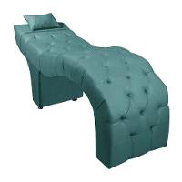 Maca Estofada Para Clínica De Estética Facial Com Capitonê Andressa Veludo Speciale Home Ciano - 1