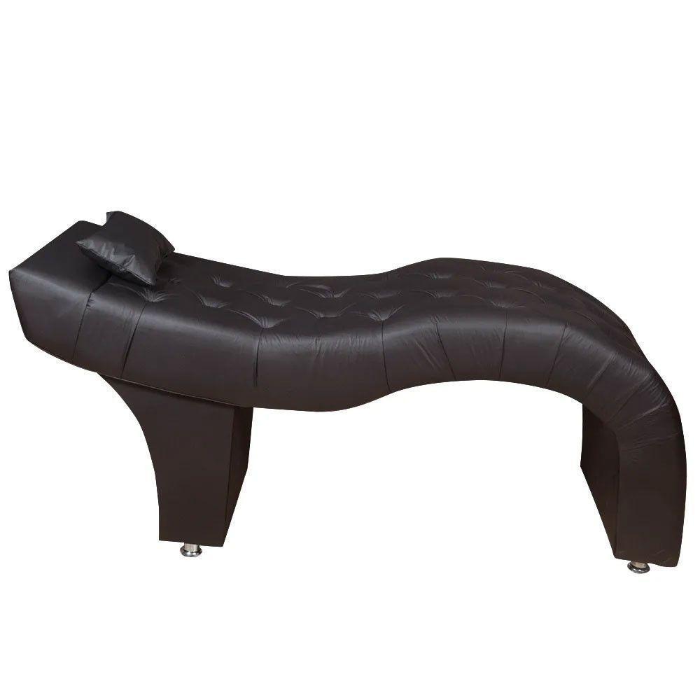 Maca Estofada Para Clínica De Estética Facial Com Capitonê Andressa Material Sintético Speciale Home Marrom - 5