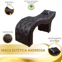 Maca Estofada Para Clínica De Estética Facial Com Capitonê Andressa Material Sintético Speciale Home Marrom - 3