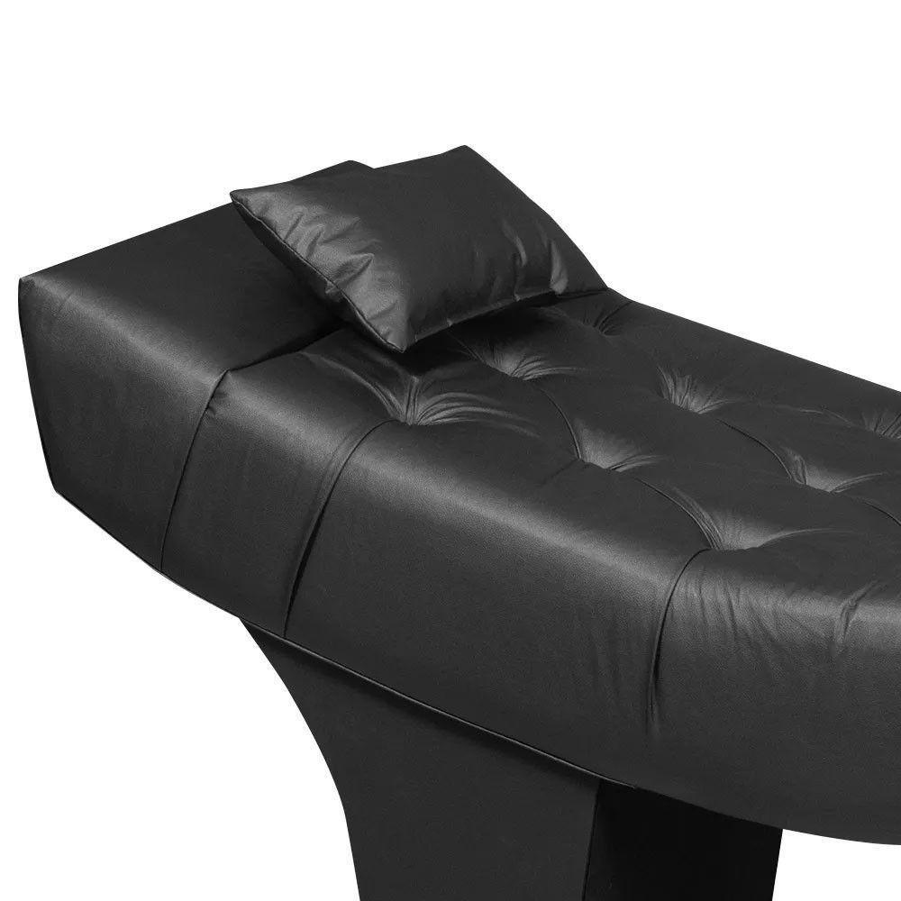 Maca Estofada Para Clínica De Estética Facial Com Capitonê Andressa Preto Material Sintético Speciale Home Preto - 2