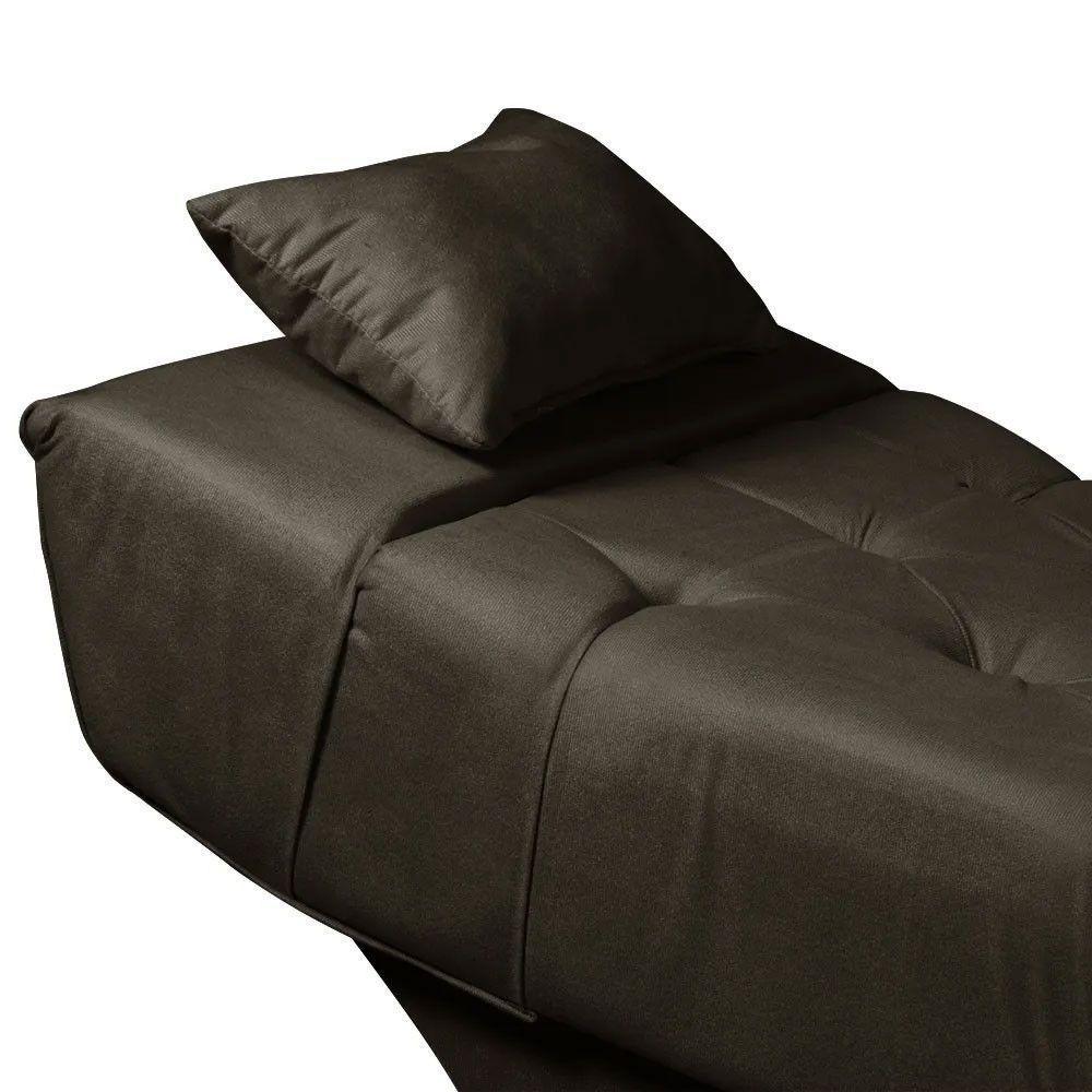 Maca Estofada Para Clínica De Estética Facial Com Capitonê Andressa Suede Speciale Home Marrom - 4