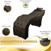 Maca Estofada Para Clínica De Estética Facial Com Capitonê Andressa Suede Speciale Home Marrom - 2
