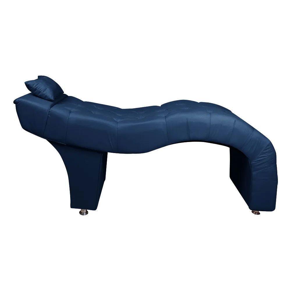 Maca Estofada Para Clínica De Estética Facial Com Capitonê Andressa Veludo Azul Speciale Home Azul - 7