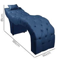 Maca Estofada Para Clínica De Estética Facial Com Capitonê Andressa Veludo Azul Speciale Home Azul - 3