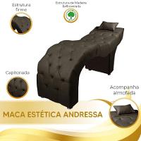 Maca Estofada Para Clínica De Estética Facial Com Capitonê Andressa Suede Marrom Escuro Speciale Home Marrom Escuro