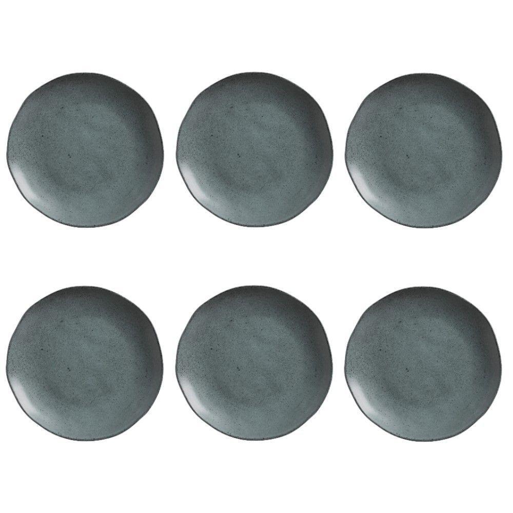 Conjunto De Pratos Rasos 06 Peças Orgânico Petroleum Porto Brasil - 1