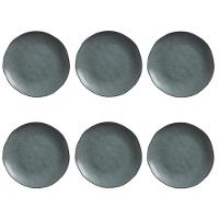 Conjunto De Pratos Rasos 06 Peças Orgânico Petroleum Porto Brasil - 1