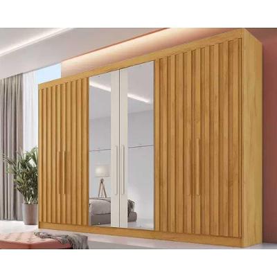 Guarda Roupa Casal Potente 6 Portas dobradiça 6 Gavetas Peroba-Off White MDF Europa