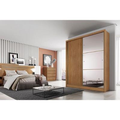 Guarda Roupa Solteiro Thor Plus Freijo Cumaru 2 Portas de Correr 3 Gavetas Blush MDF