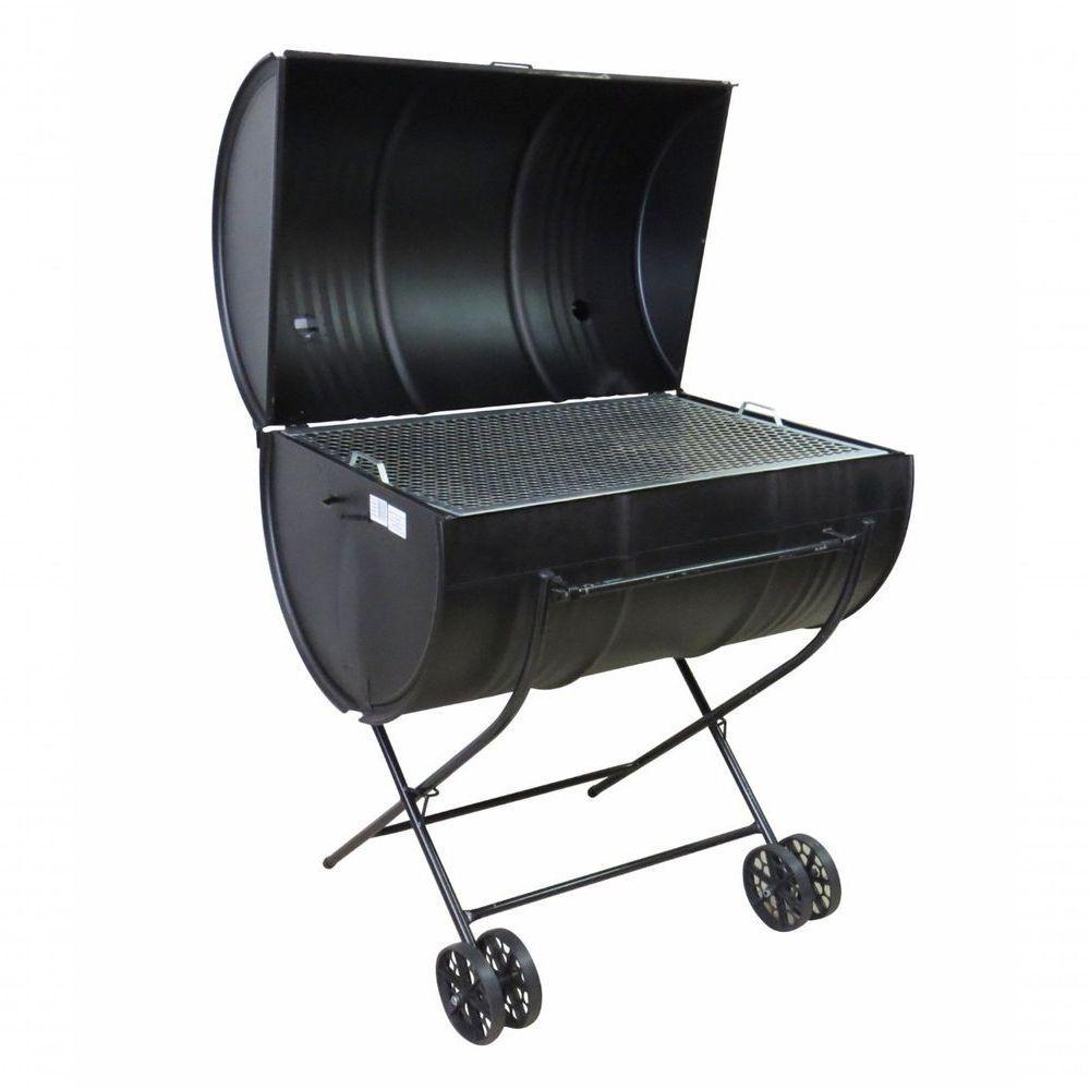 Churrasqueira A Bafo Tambor 200 Litros Com Grelha E Carrinho - 1