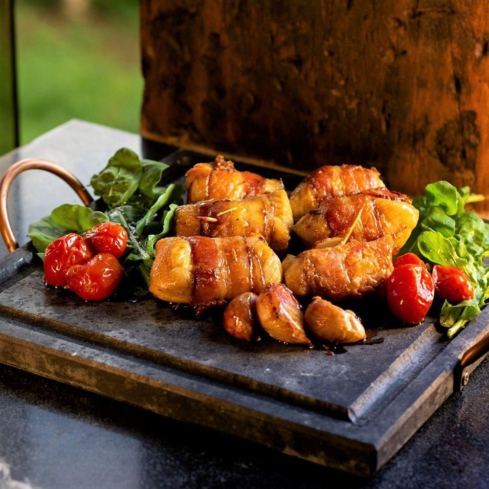 Grelha Com 02 Molheiras Em Pedra Sabão E Suporte G 25x25cm. - 2