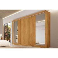 Guarda Roupa Casal Vitória c/6 Gavetas e 3 Portas de Correr 1 Ripada c/2 Espelhos Peroba/Off White/Peroba - Europa - 2