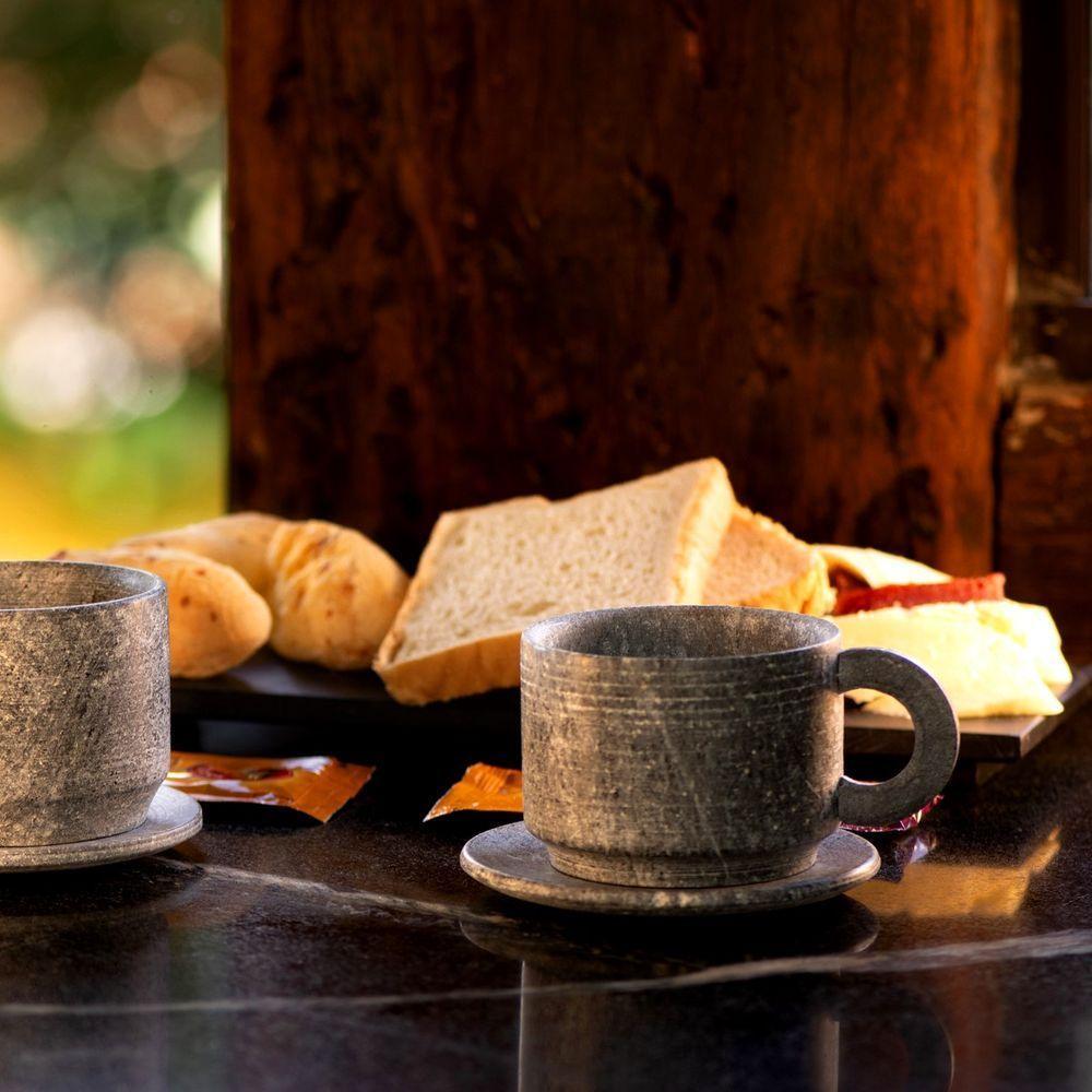 Kit 2 Xícaras De Café Com Pires Pedra Sabão Servir Decorar. - 2