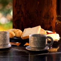 Kit 2 Xícaras De Café Com Pires Pedra Sabão Servir Decorar. - 2