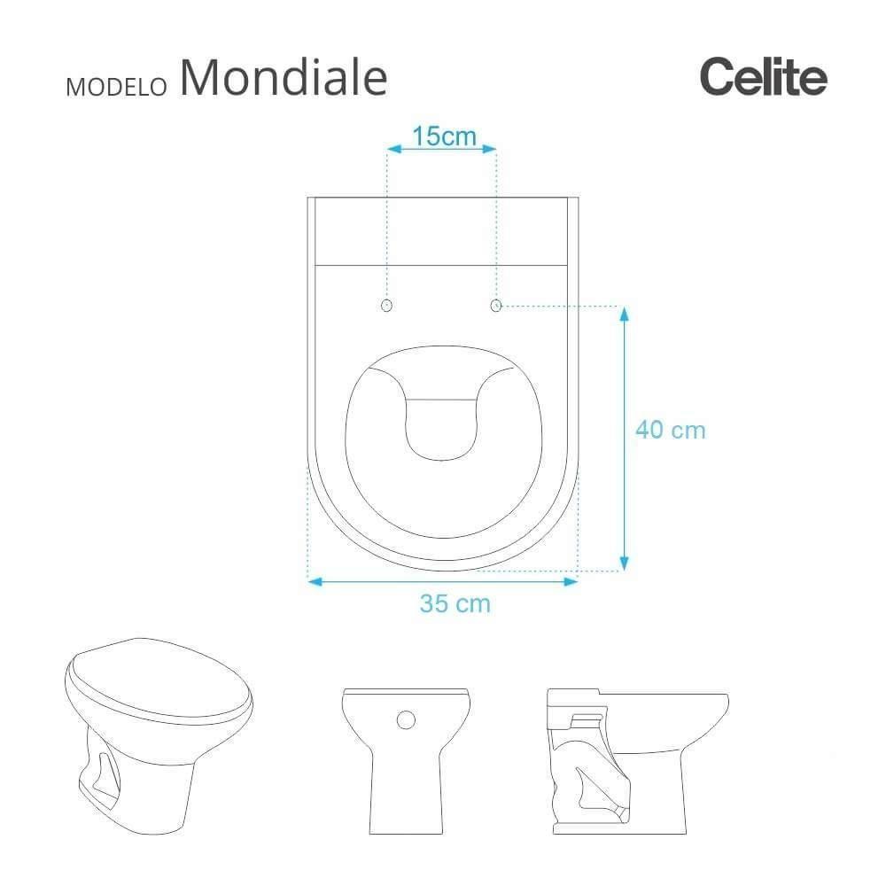 Assento Sanitário Laqueado Soft Close Mondiale Marfim (bege) Para Vaso Celite - 6