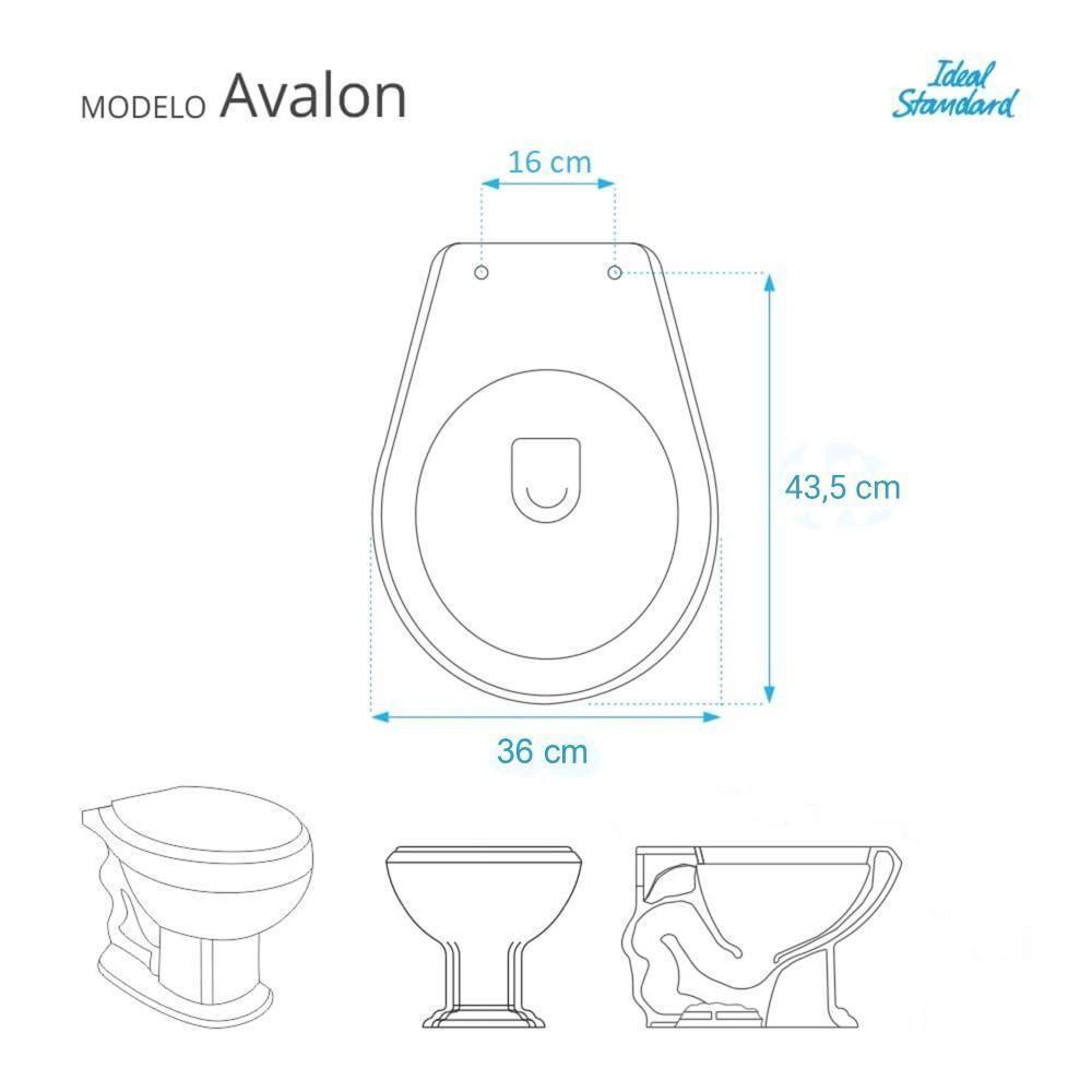 Assento Sanitário Laqueado Soft Close Avalon Papaya Para Vaso Ideal Standard - 5