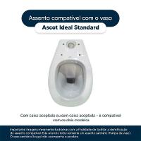 Assento Sanitário Laqueado Soft Close Ascot Preto Para Vaso Ideal Standard
