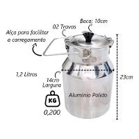 Depósito De Leite Reforçado Leiteira Continental 1,2 Litros - 2