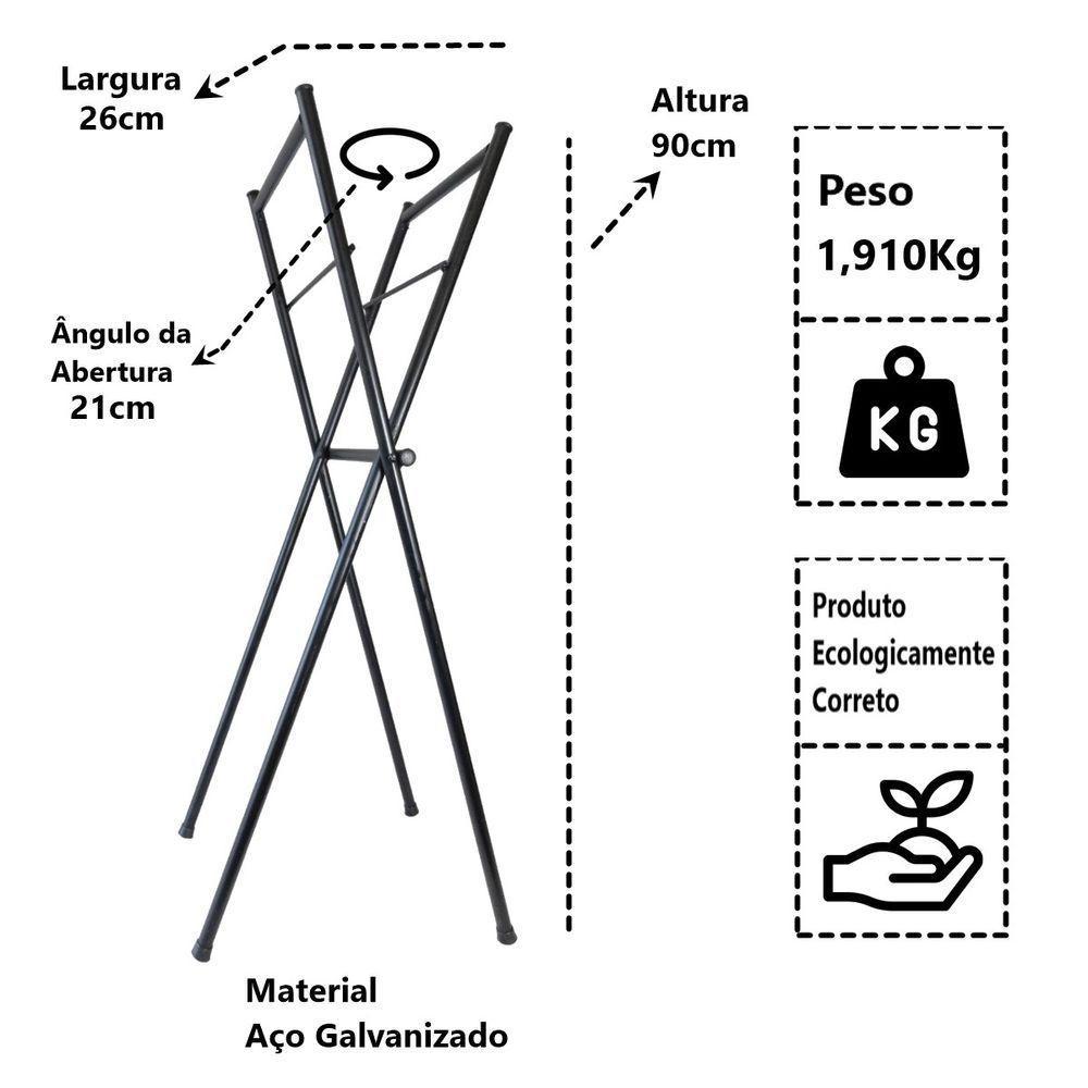 Pé Churrasqueira Bafinho Aço Galvanizado Grande 90x48x26cm - 2