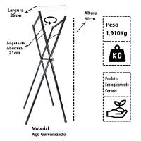 Pé Churrasqueira Bafinho Aço Galvanizado Grande 90x48x26cm - 2