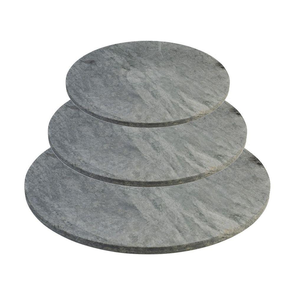 Kit 3 Discos Para Assar Pizza Assadeira Em Pedra Sabão P M G. - 1