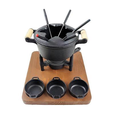 Aparelho Fondue Ferro A Álcool Completo Aparador E Molheiras.