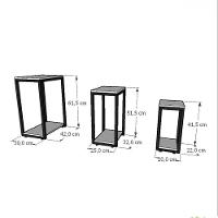 Kit Com 3 Mesa Lateral Branca Aparador De Sofa Sala Mesa Lateral Cama - 3
