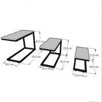 Kit Com 3 Mesa Lateral Branca Aparador De Sofa Sala Mesa Lateral Cama - 3