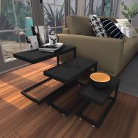 Kit Com 3 Mesa Lateral Preta Aparador De Sofa Sala Mesa Lateral Cama - 1
