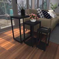 Kit Com 3 Mesa Lateral Preta Aparador De Sofa Sala Mesa Lateral Cama - 1