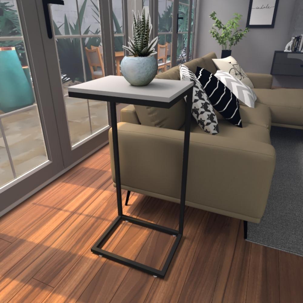 Mesa Lateral Cinza Aparador De Sofa Sala Mesa Lateral Cama - 1