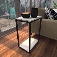 Mesa Lateral Cinza Aparador De Sofa Sala Mesa Lateral Cama - 1