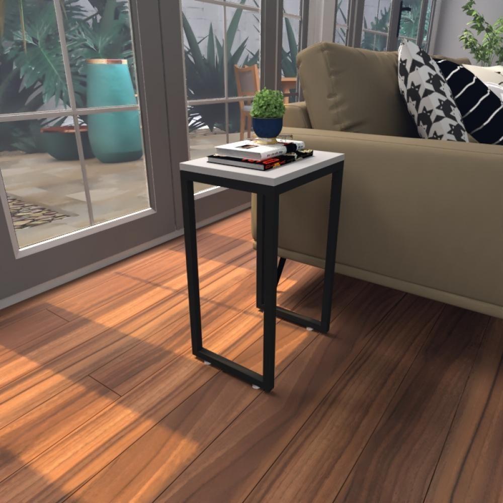 Mesa Lateral Cinza Aparador De Sofa Sala Mesa Lateral Cama - 1