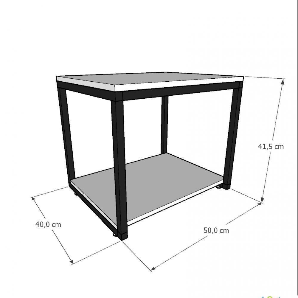 Mesa Lateral Cinza Aparador De Sofa Sala Mesa Lateral Cama - 3