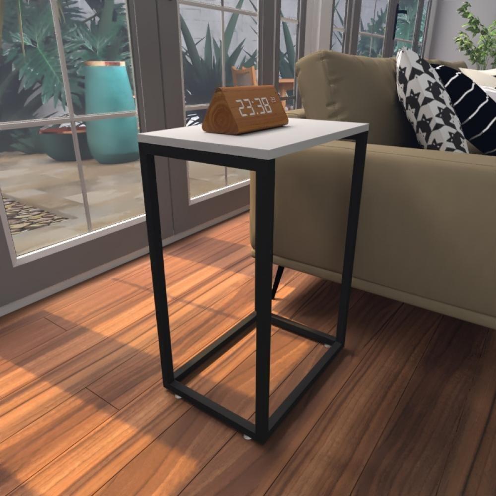 Mesa Lateral Cinza Aparador De Sofa Sala Mesa Lateral Cama - 1