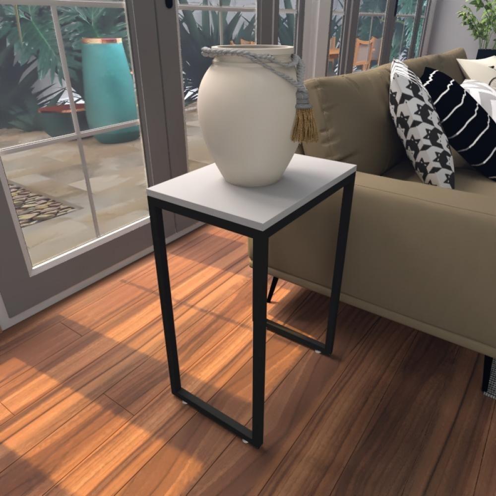 Mesa Lateral Cinza Aparador De Sofa Sala Mesa Lateral Cama - 1