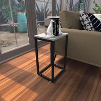 Mesa Lateral Cinza Aparador De Sofa Sala Mesa Lateral Cama - 1