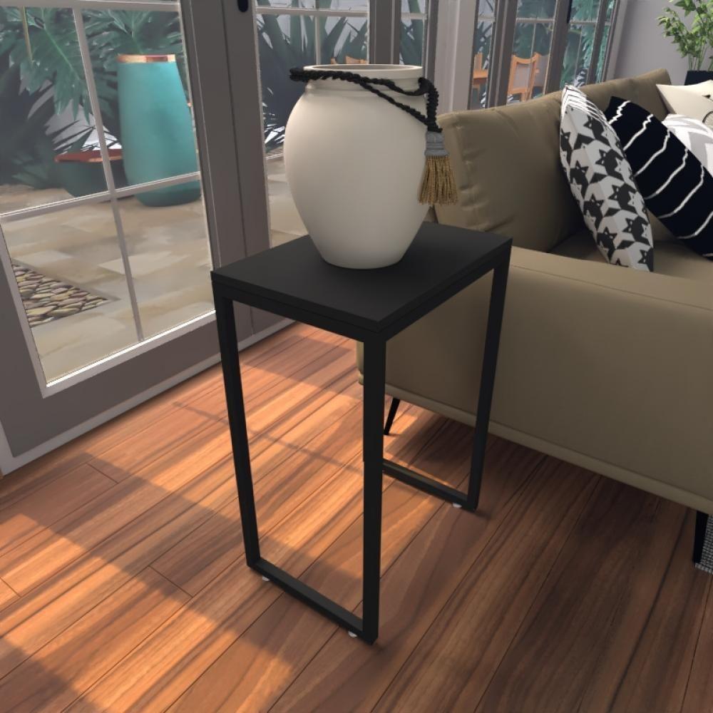 Mesa Lateral Preta Aparador De Sofa Sala Mesa Lateral Cama - 1