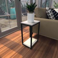 Mesa Lateral Cinza Aparador De Sofa Sala Mesa Lateral Cama - 1