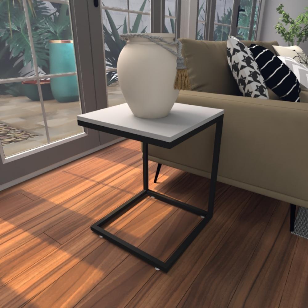Mesa Lateral Cinza Aparador De Sofa Sala Mesa Lateral Cama - 1