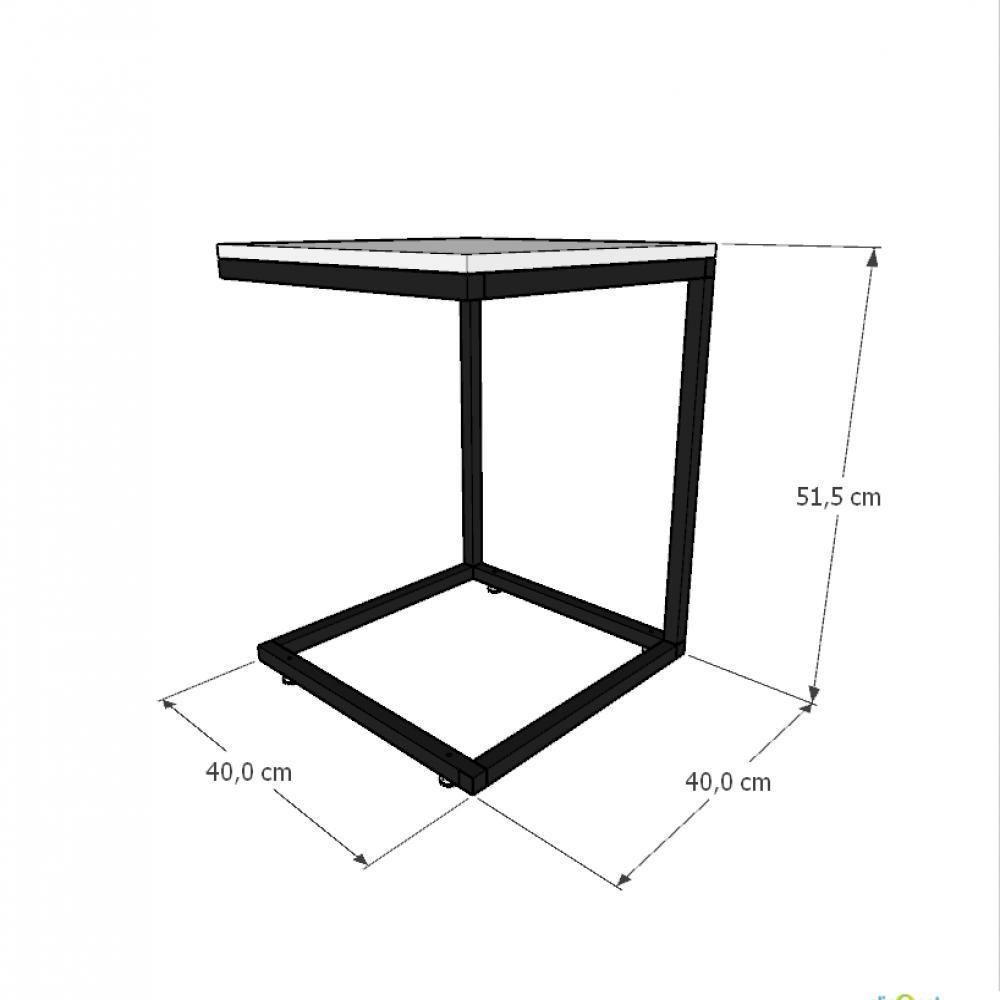 Mesa Lateral Cinza Aparador De Sofa Sala Mesa Lateral Cama - 3