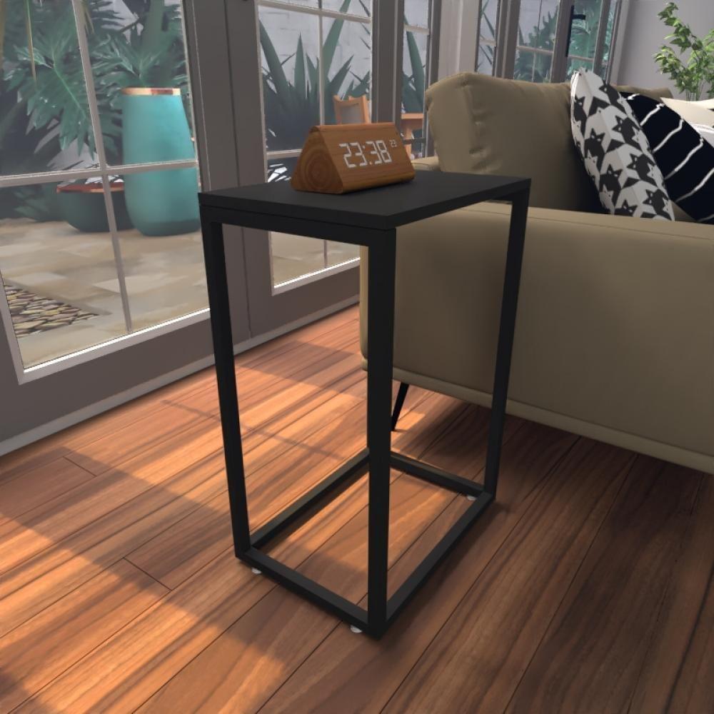 Mesa Lateral Preta Aparador De Sofa Sala Mesa Lateral Cama - 1