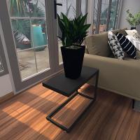 Mesa Lateral Preta Aparador De Sofa Sala Mesa Lateral Cama - 1