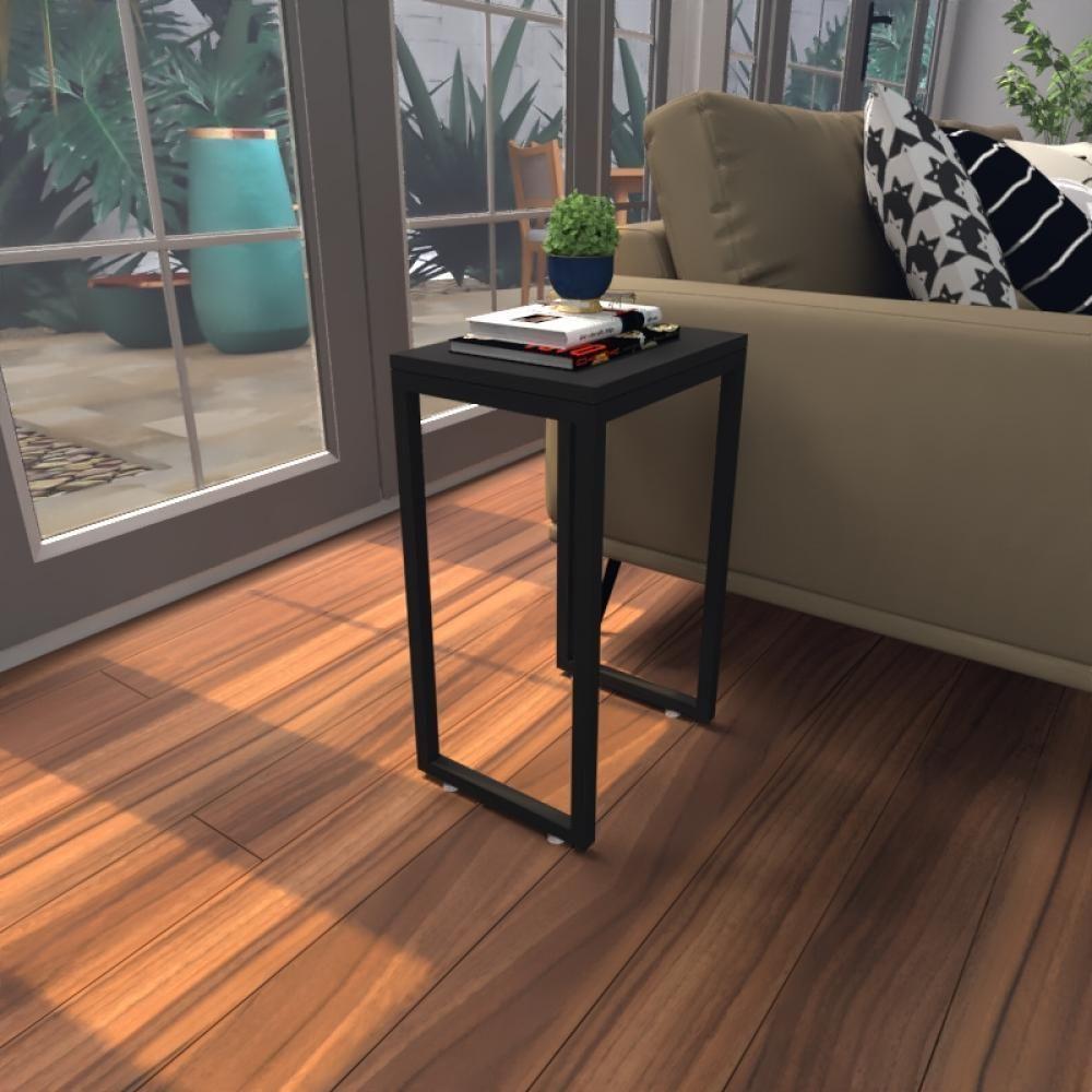 Mesa Lateral Preta Aparador De Sofa Sala Mesa Lateral Cama - 1