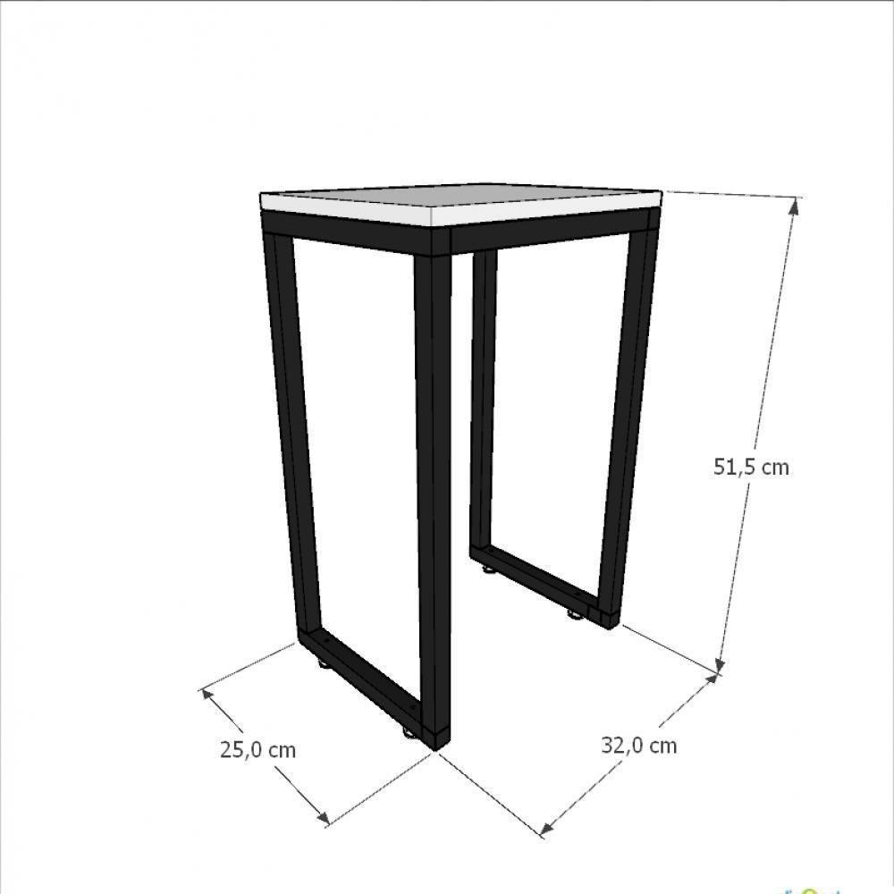 Mesa Lateral Preta Aparador De Sofa Sala Mesa Lateral Cama - 3