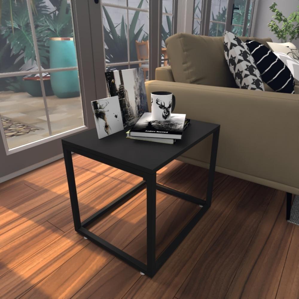 Mesa Lateral Preta Aparador De Sofa Sala Mesa Lateral Cama - 1