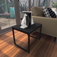 Mesa Lateral Preta Aparador De Sofa Sala Mesa Lateral Cama - 1