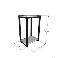 Mesa Lateral Preta Aparador De Sofa Sala Mesa Lateral Cama - 3