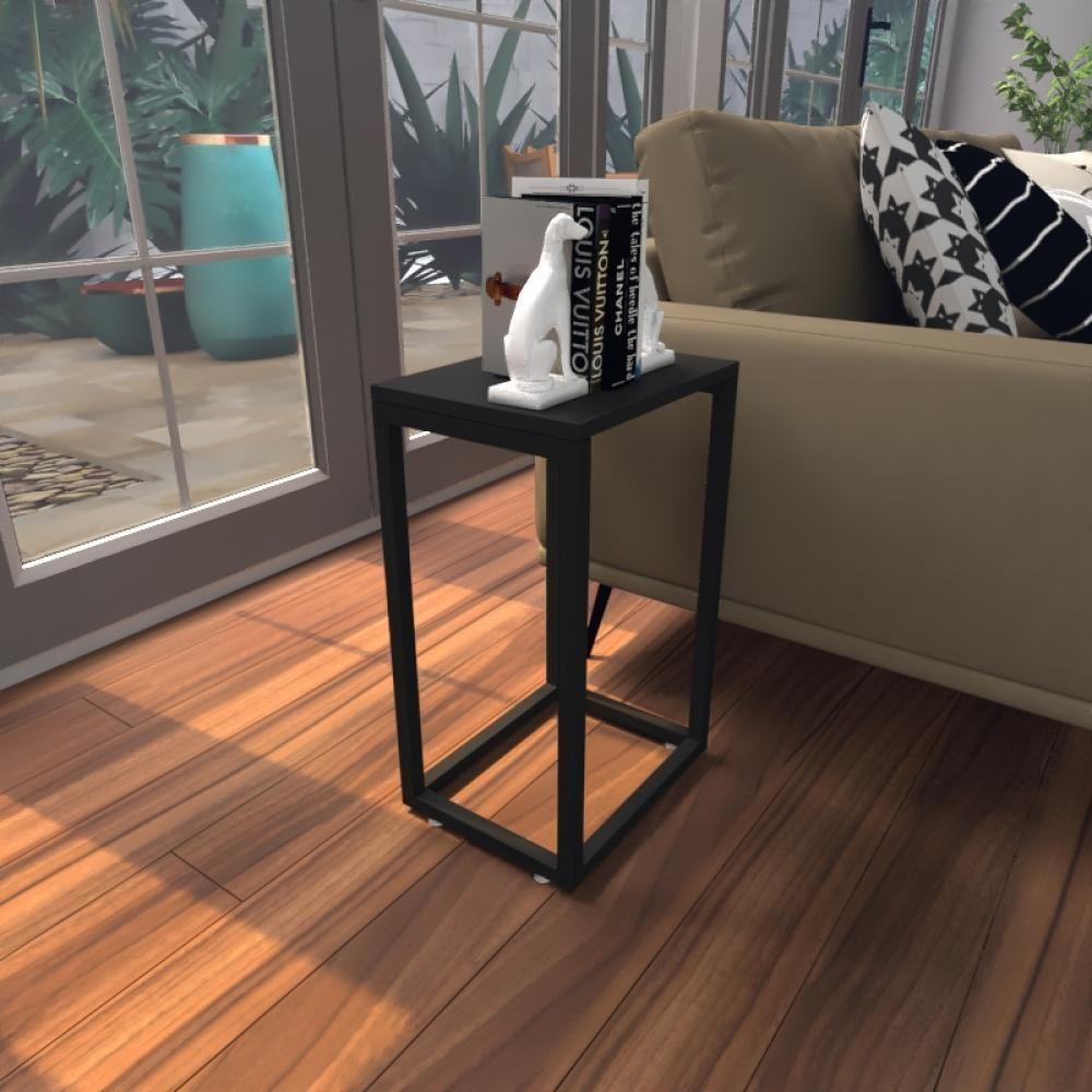 Mesa Lateral Preta Aparador De Sofa Sala Mesa Lateral Cama - 1